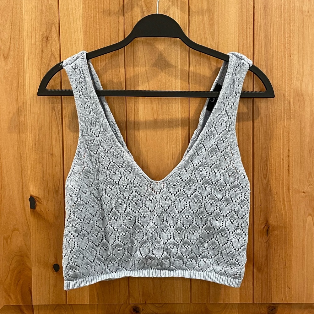 Brand New Lulus sheer heart knit tank